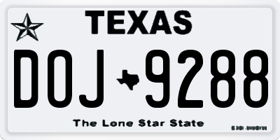 TX license plate DOJ9288