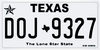 TX license plate DOJ9327
