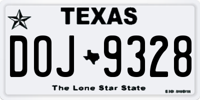 TX license plate DOJ9328