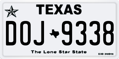 TX license plate DOJ9338