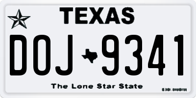 TX license plate DOJ9341