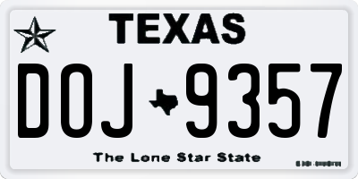 TX license plate DOJ9357