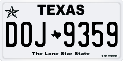 TX license plate DOJ9359