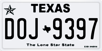 TX license plate DOJ9397