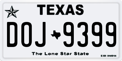 TX license plate DOJ9399