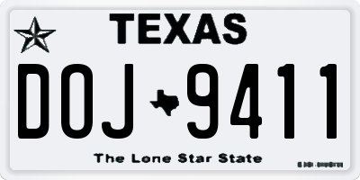 TX license plate DOJ9411