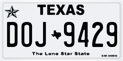 TX license plate DOJ9429