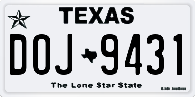TX license plate DOJ9431
