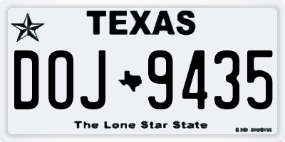 TX license plate DOJ9435