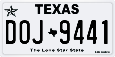 TX license plate DOJ9441