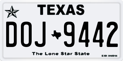 TX license plate DOJ9442