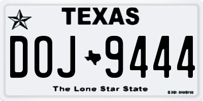 TX license plate DOJ9444