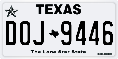 TX license plate DOJ9446