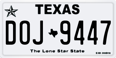 TX license plate DOJ9447