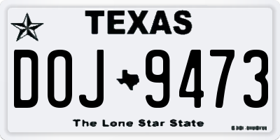 TX license plate DOJ9473