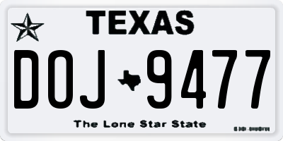 TX license plate DOJ9477