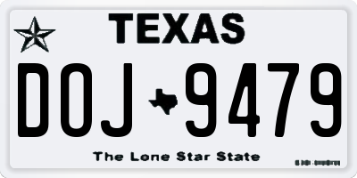 TX license plate DOJ9479