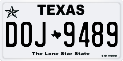 TX license plate DOJ9489