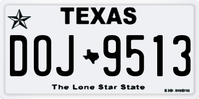 TX license plate DOJ9513