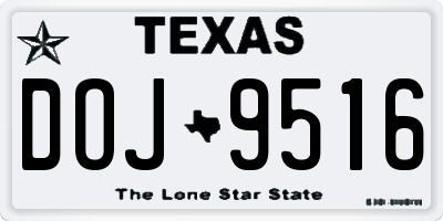 TX license plate DOJ9516
