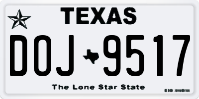 TX license plate DOJ9517