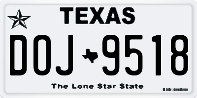 TX license plate DOJ9518