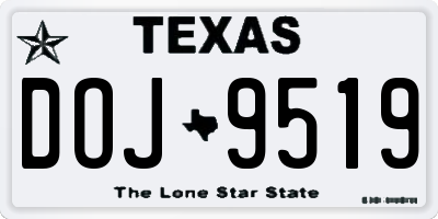 TX license plate DOJ9519