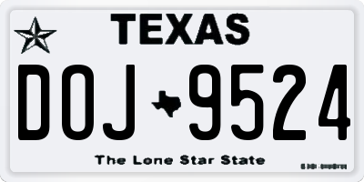 TX license plate DOJ9524