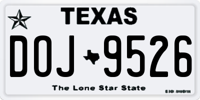 TX license plate DOJ9526