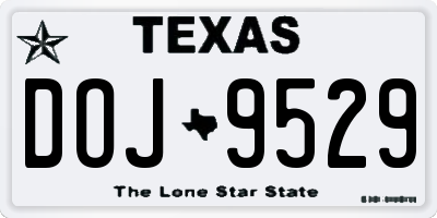 TX license plate DOJ9529