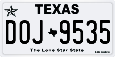 TX license plate DOJ9535