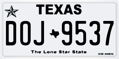TX license plate DOJ9537