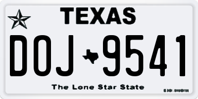 TX license plate DOJ9541