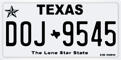 TX license plate DOJ9545
