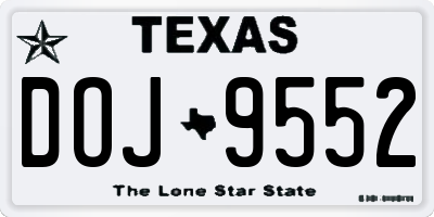 TX license plate DOJ9552
