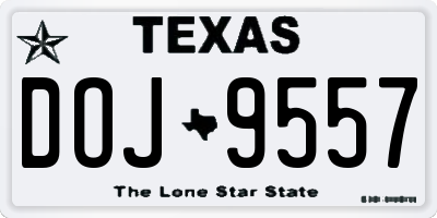 TX license plate DOJ9557
