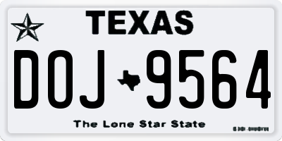 TX license plate DOJ9564
