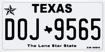 TX license plate DOJ9565