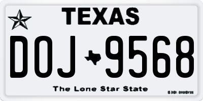 TX license plate DOJ9568