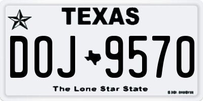 TX license plate DOJ9570
