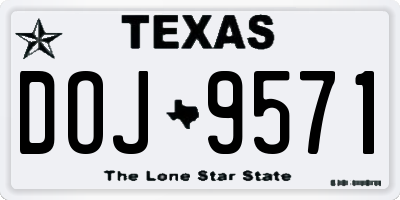 TX license plate DOJ9571