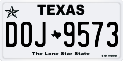 TX license plate DOJ9573