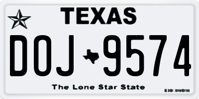 TX license plate DOJ9574
