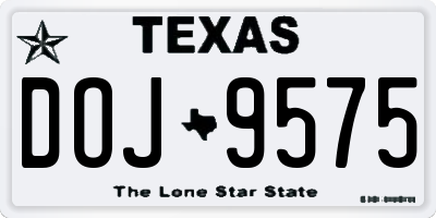 TX license plate DOJ9575