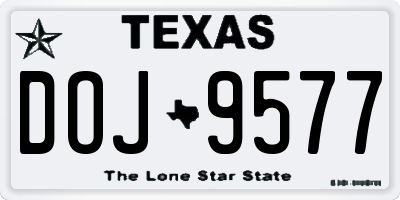 TX license plate DOJ9577