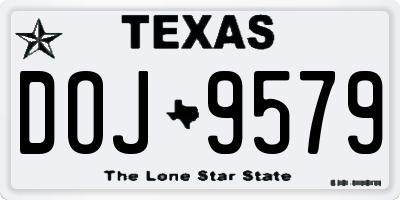 TX license plate DOJ9579