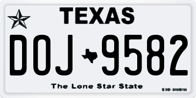 TX license plate DOJ9582