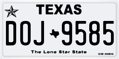 TX license plate DOJ9585