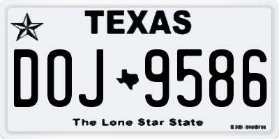 TX license plate DOJ9586