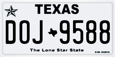 TX license plate DOJ9588